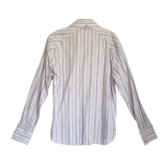 English Laundry Women's Lion Crest Stripe Long Sleeve Button Shirt - Sz M - Picture 2 of 7